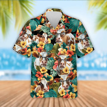 Uni Shorthorn Tropical Floral Cool Summer Hawaiian Shirt