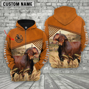 Uni Personalized Name Beefmaster Barn Farm 3D Hoodie