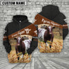 Uni Shorthorn On Farms Custom Name Printed 3D Black Hoodie