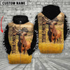 Uni Personalized Name American Bucking Bull On The Farm All Over Printed 3D Hoodie