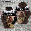 Uni Shorthorn On Farms Custom Name Printed 3D Wooden Forest Hoodie