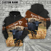 Uni Black Angus On Farms Custom Name Printed 3D Black Hoodie