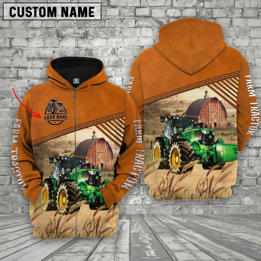 Uni Personalized Name Farm Tractor Barn Farm 3D Hoodie