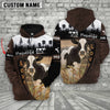 Uni Holstein On Farms Custom Name Printed 3D Wooden Forest Hoodie