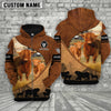 Uni Highland Farming Dark Brown Personalized 3D Hoodie