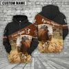 Uni Simmental On Farms Custom Name Printed 3D Black Hoodie