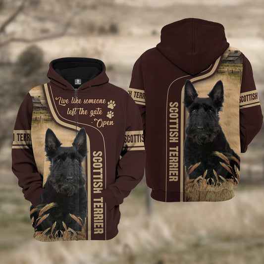 Uni Scottish Terrier Cattle All Over Printed 3D Hoodie