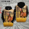 Uni Personalized Name American Quarter Horse House On The Farm 3D Hoodie