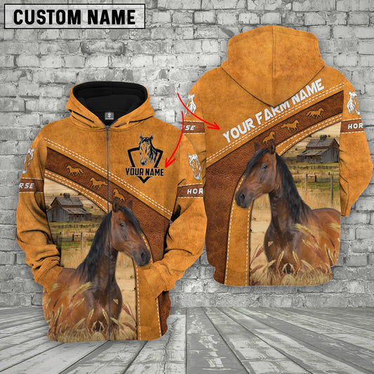 Uni Horse 3D Customized Name - Farm Name Hoodie