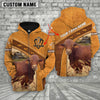 Uni Brahmousin All Over Printed 3D Cattle Hoodie