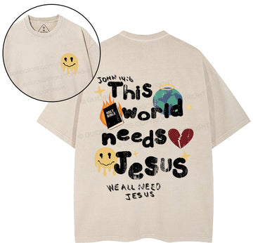 This World Need Jesus Christian Washed T-Shirt Sale - GuidingCross