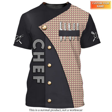 Unijames Chef Shirt Kitchen Knife 3d Shirts Chef Gifts Custom Name Chefs Shirt