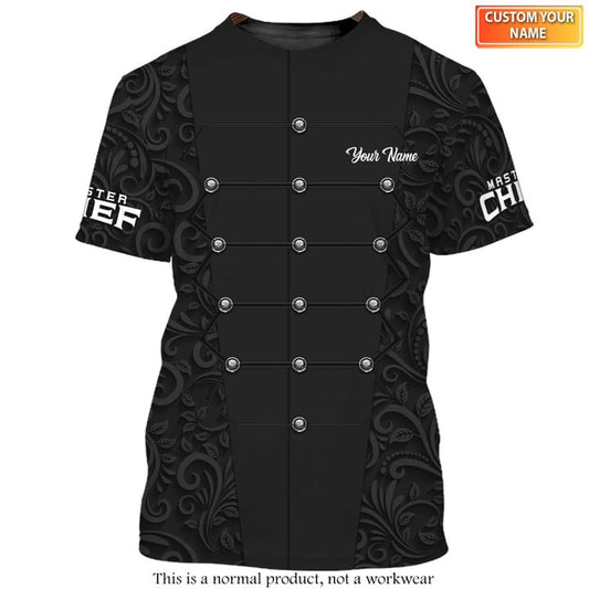 Unijames Custom Chef Fashion Uniform T-shirt Embossed Pattern Tshirt