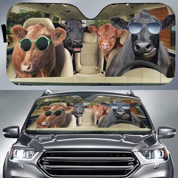 Uni Driving Angus Cattle All Over Printed 3D Sun Shade
