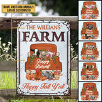 Autumn Farm Happy Harvest Happy Fall, Fall Season, Farmhouse, Outdoor Farm Decor, Custom Classic Metal Signs - Decor from [store] by uni - donkey, farm, goat, Kopy, metal signs, Metal_ Sign, metal_sign, pig, sheep