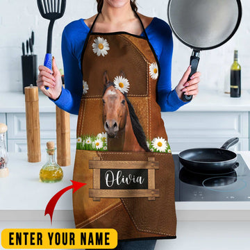 Uni Personalized Name American Quarter Horse All Over Printed 3D Apron
