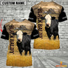 Uni Personalized Name Black Baldy Cattle On The Farm 3D Shirt