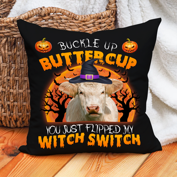 Uni Happy Halloween Charolais Buckle Up Butter Cup Pillow Case