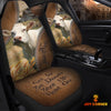 Uni Charolais Customized Name Leather Pattern Car Seat Covers (2Pcs)