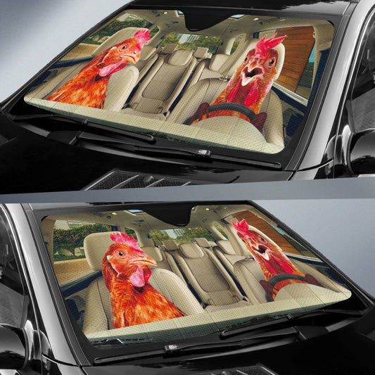 Uni Driving Chickens All Over Printed 3D Sun Shade