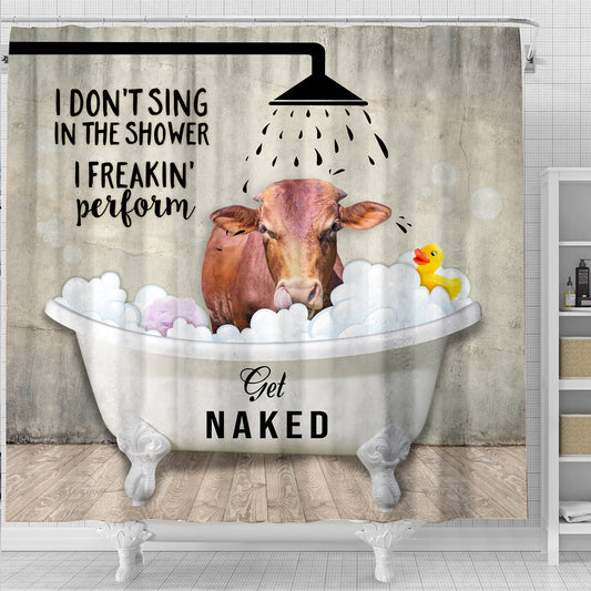 Uni Beefmaster I Don't Sing In The Shower 3D Shower Curtain