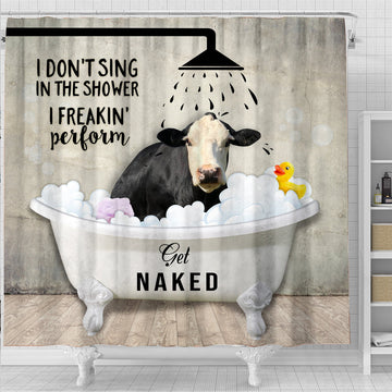 Uni Black Baldy I Don't Sing In The Shower 3D Shower Curtain