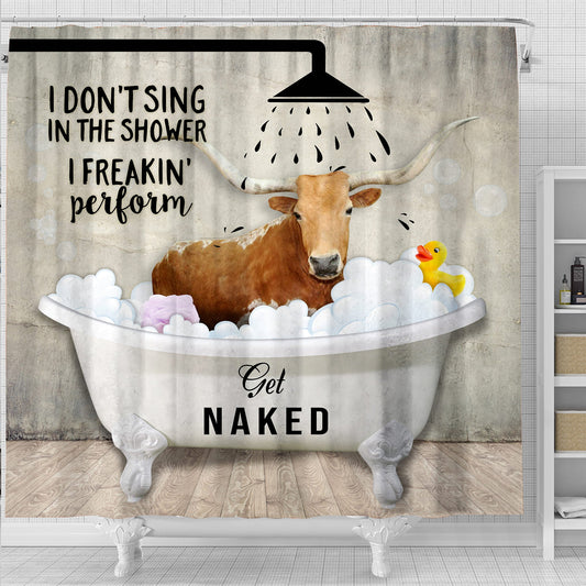 Uni Texas Longhorn I Don't Sing In The Shower 3D Shower Curtain