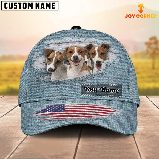 Uni Jack Russell Terriers Jeans Pattern Customized Name Cap