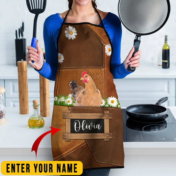 Uni Personalized Name Hen All Over Printed 3D Apron
