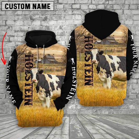 Uni Personalized Name Holstein Cattle On The Farm 3D Shirt