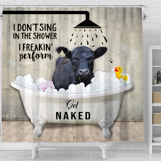 Uni Black Angus I Don't Sing In The Shower 3D Shower Curtain