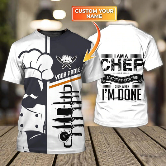 Unijames Custom With Name 3D All Over Print Shirt For Master Chef, Gift To Cooking Lover Cooker Gifts, Gift For Chef Birthday Chef
