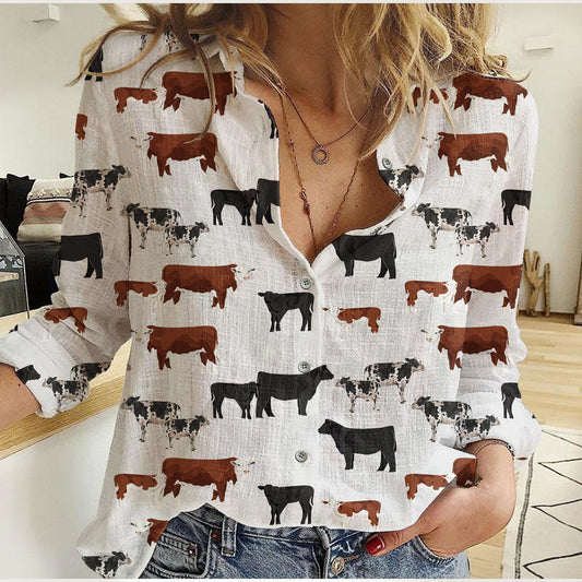 Unique Cow Pattern Casual Shirt