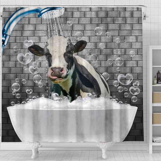 Uni Holstein Brick Wall 3D Shower Curtain