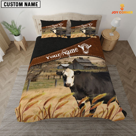 Uni Black Hereford On The Field Customized Name 3D Bedding Set