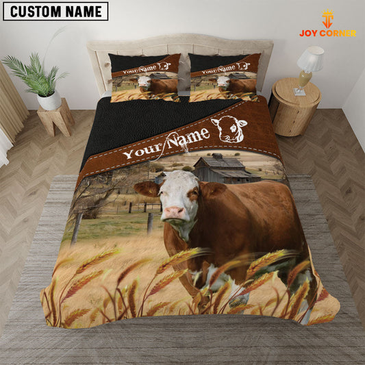 Uni Simmental On The Field Customized Name 3D Bedding Set