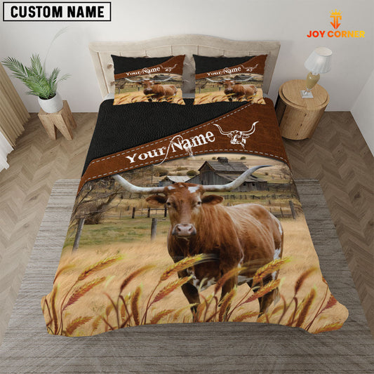 Uni Texas Longhorn On The Field Customized Name 3D Bedding Set