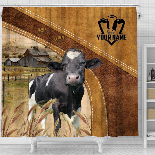 Uni Custom Name Holstein Pattern Shower Curtain