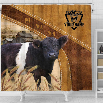 Uni Custom Name Belted Galloway Pattern Shower Curtain