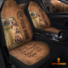 Uni Bloodhound Personalized Name Leather Pattern Car Seat Covers Universal Fit For Customer (2Pcs)