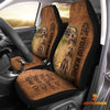 Uni Bloodhound Personalized Name Leather Pattern Car Seat Covers Universal Fit For Customer (2Pcs)