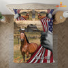 Uni Horse 3D US Flag Bedding Set