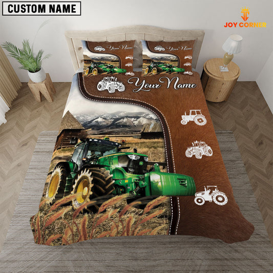 Uni Tractor On Farm Brown 3D Bedding Set
