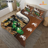 Uni Tractor On Farm Brown 3D Bedding Set