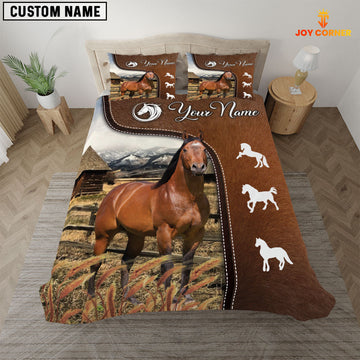 Uni Horse Jersey On Farm Brown 3D Bedding Set