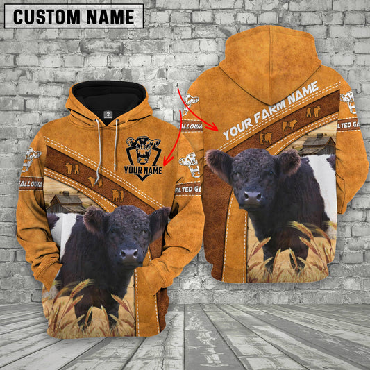 Uni Personalized Name Farm 3D Belted Galloway Hoodie