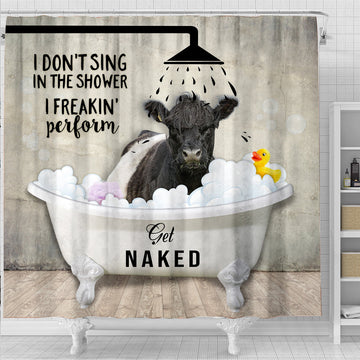 Uni Belted Galloway I Don't Sing In The Shower 3D Shower Curtain