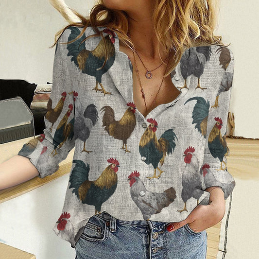 Unique Chicken Grey Casual Shirt