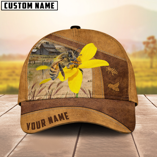 Uni Honey Bee Custom Name Retro Cap