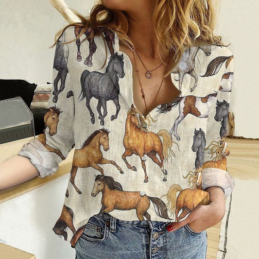 Unique Horses All Printed 3D Casual Shirt For Horse Lovers
